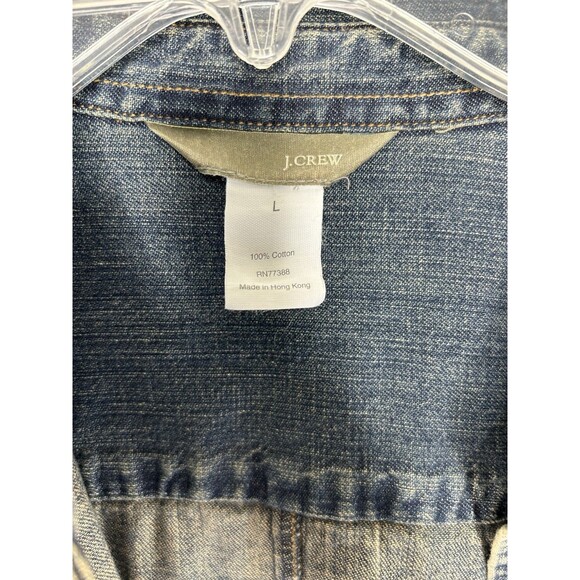J. Crew Women's Denim Shirt Long Sleeve Button Down Size Large 100% Cotton - Picture 6 of 6